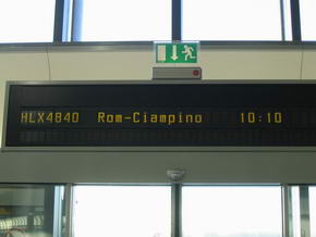 Timetable zum Abflug nanch Rom am Gate