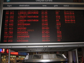 Timetable in Johannesburg