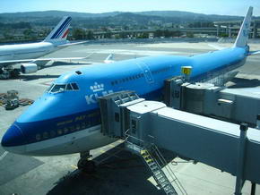 Das KLM Flugzeug, dass uns nach Hause brachte.